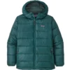 PATAGONIA BOYS' HILOFT DOWN SWEATER HOODY DARK BOREALIS GREEN 22 -Rossignol Soldes Magasin 9 100113 boys hiloft down sweater hoody dark borealis green 68207 dbgr 01