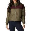 COLUMBIA PIKE LAKE CROPPED JACKET W STONE GREEN/MALBEC/OLIVE GREEN 22