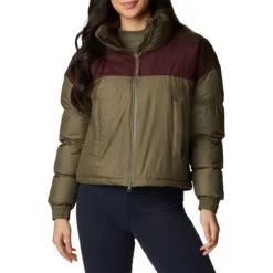 COLUMBIA PIKE LAKE CROPPED JACKET W STONE GREEN/MALBEC/OLIVE GREEN 22
