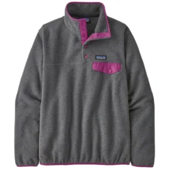 PATAGONIA W'S LW SYNCH SNAP-T P/O NICKEL W/AMARANTH PINK 23