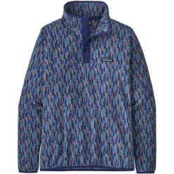 PATAGONIA W'S MICRO D SNAP-T P/O CLIMBING TREES IKAT SOUND BLUE 23