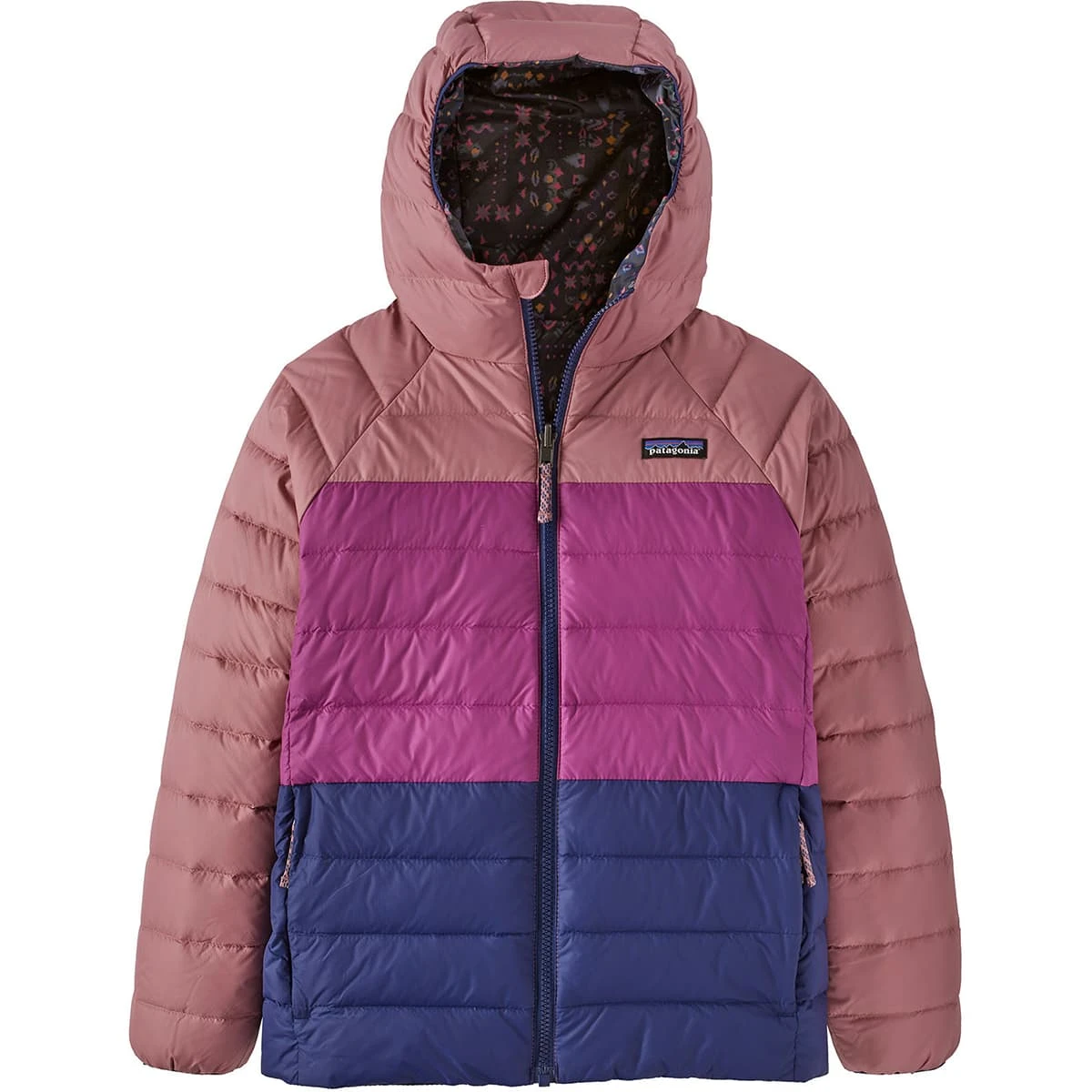 PATAGONIA K'S REVERSIBLE DOWN SWEATER HOODY WANDERING WOODS: INK BLACK 23 4 PATAGONIA K'S REVERSIBLE DOWN SWEATER HOODY WANDERING WOODS: INK BLACK 23 – Image 2