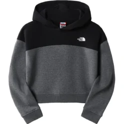 THE NORTH FACE G DREW PEAK CROP HD TNF MEDIUM GREY HEATHER 23
