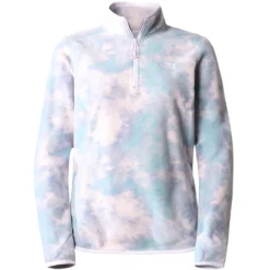THE NORTH FACE W 100 GLACIER 1/4 ZIP LAV FOG GLACIER DYE PRNT 23