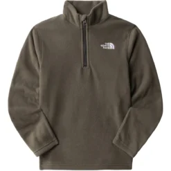 THE NORTH FACE TEEN GLACIER 1/4 ZIP NEW TAUPE GREEN 23