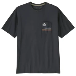 PATAGONIA M'S LINE LOGO RIDGE STRIPE ORGANIC POCKET T-SHIRT INK BLACK 23