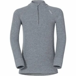 ODLO TS ML WARM ZIP JR GREY MELANGE 20
