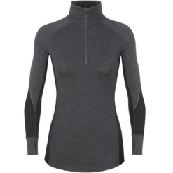 ICEBREAKER WMNS 260 WINTERZONE LS HALF ZIP JET HEATHER/BLACK 23