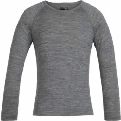 ICEBREAKER KIDS 200 OASIS LS CREWE GRITSTONE HEATHER 23