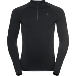 ODLO PERFORMANCE WARM ECO BL TOP TURTLE NECK L/S HALF ZIP BLK/NEW ODLO GRAPH GREY 23