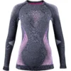 UYN LADY EVOLUTYON UW SHIRT LG SL MELANGE ANTHRACITE MELANGE/RASPBERRY/PURPLE 22