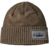 PATAGONIA BRODEO BEANIE FITZ ROY TROUT PATCH ASH TAN 23 -Rossignol Soldes Magasin 9 77687 29206 fpat 01