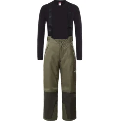 THE NORTH FACE Y SNOWQUEST SUSPENDER PANT BURNT OLIVE GRN 22