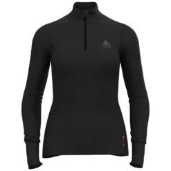 ODLO MERINO 260 BL TOP TURTLE NECK L/S HALF ZIP W BLACK 23