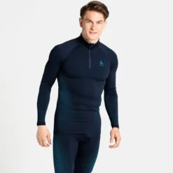 ODLO PERFORMANCE WARM ECO BL TOP TURTLE NECK L/S HALF ZIP DARK SAPPHIRE-STUNNING BLUE 22 -Rossignol Soldes Magasin 9 95552 bl top turtle neck l s half zip performa dark sapphire stunning blue 196222 20828 03