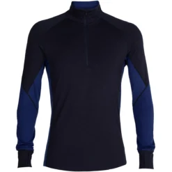 ICEBREAKER MENS 260 ZONE LS HALF ZIP MIDNIGHT NAVY/ROYAL NAVY 23