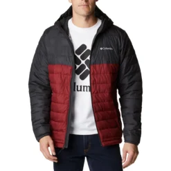 COLUMBIA POWDER LITE HOODED JKT RED JASPER SHARK 22