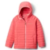 COLUMBIA POWDER LITE GIRLS HOODED JKT BRIGHT GERANIUM 22