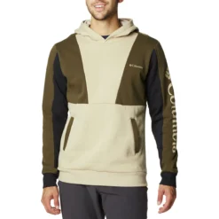 COLUMBIA LODGE COLORBLOCK HOODIE ANCIENT FOSSIL OLIVE GREEN BLK 22
